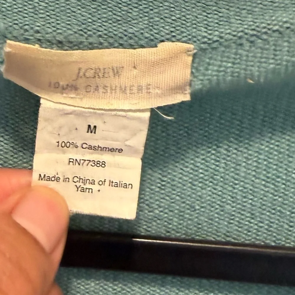 J. Crew Light Blue 100% Cashmere Zip Cardigan. Size Medium.